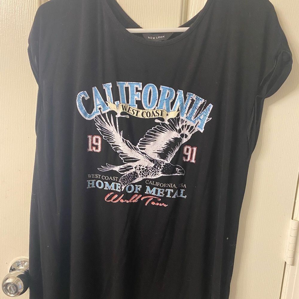 Black "California" Graphic Tee shirt dress